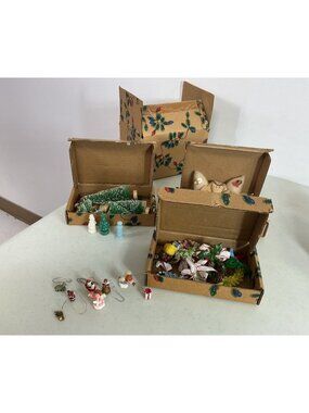 Vintage Miniature Christmas Ornaments Trees & Wade England